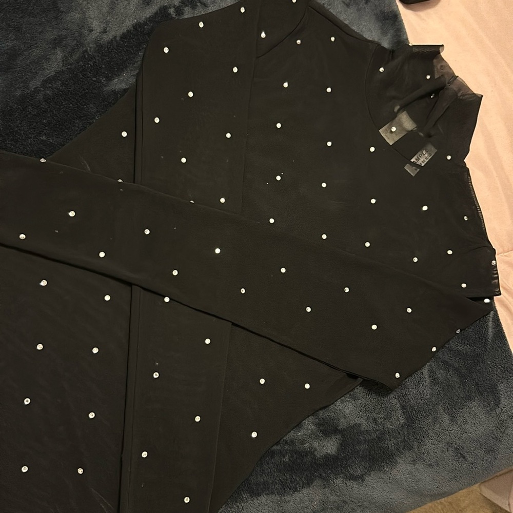 H&M Rhinestone Turtleneck Top
